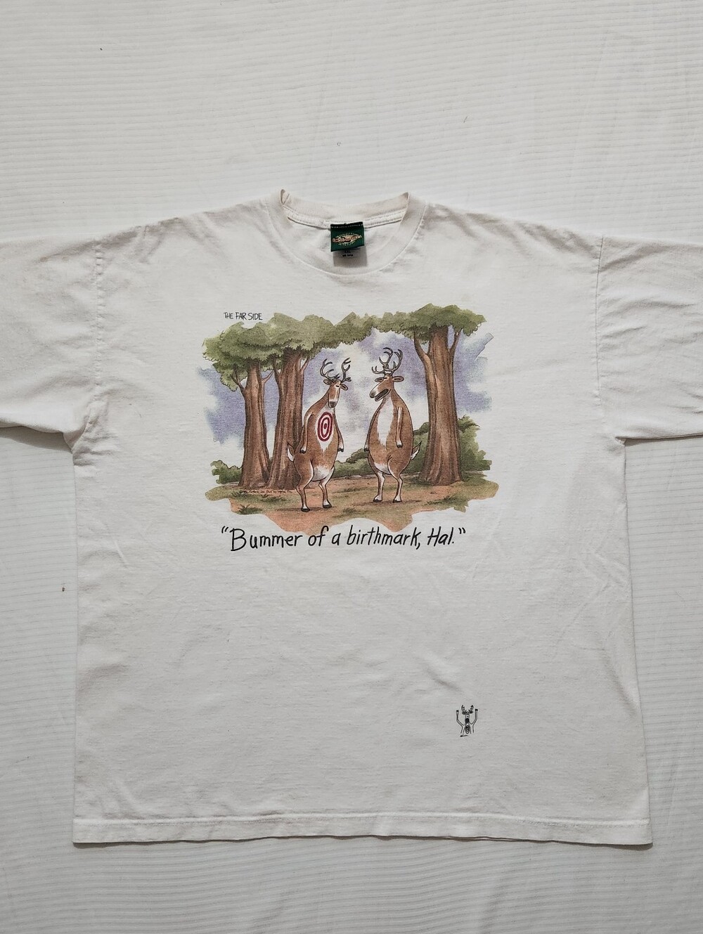 Vintage 1986 The Far Side Deer Birthmark Tshirt size 2XL Made in USA